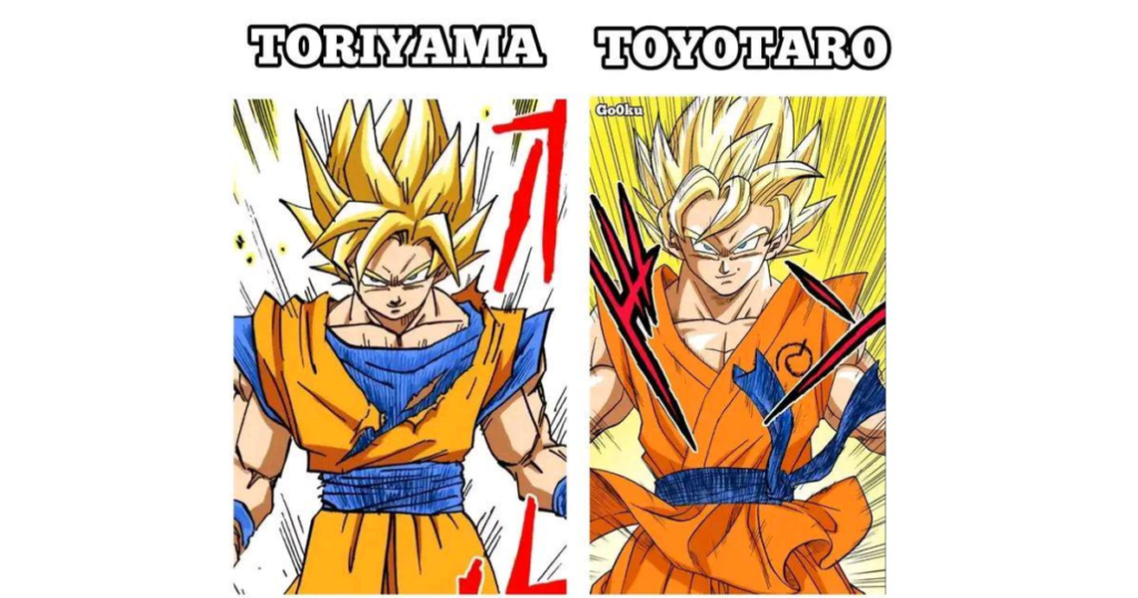 Comparação de traços dos dois artistas
